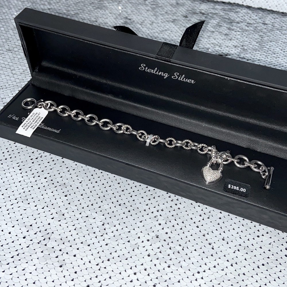 ✨🆕 Sterling Silver 1/4 ct TW Diamond Bracelet - NWT 🏷✨ - Picture 2 of 5